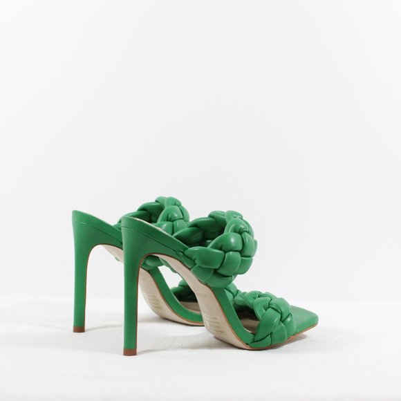Steve Madden Kenley Braided Stiletto Slides - Green 7.5M - Picture 2 of 5